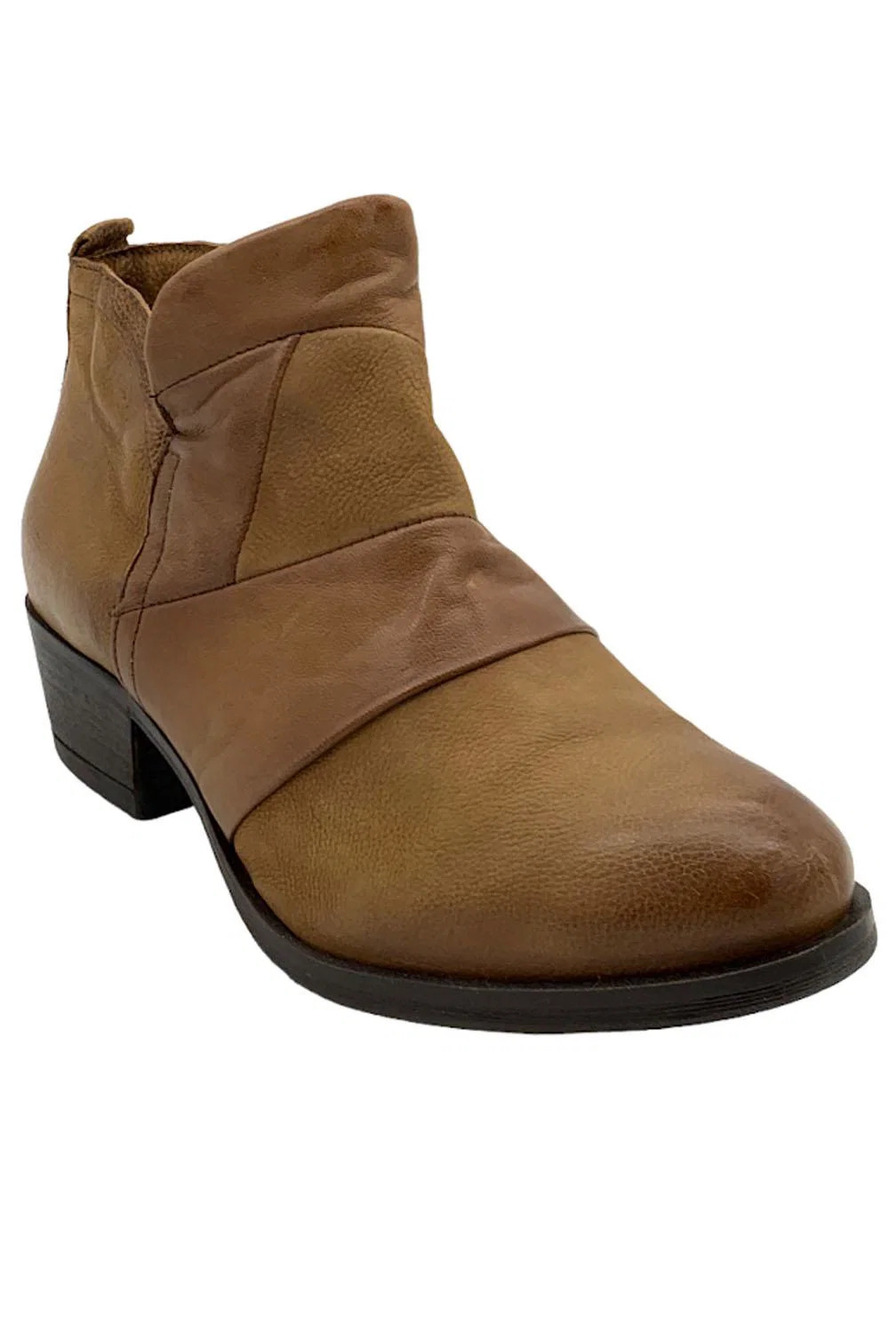Miz Mooz Leather Cut-Out Ankle Boots Burlington Honey - Wide